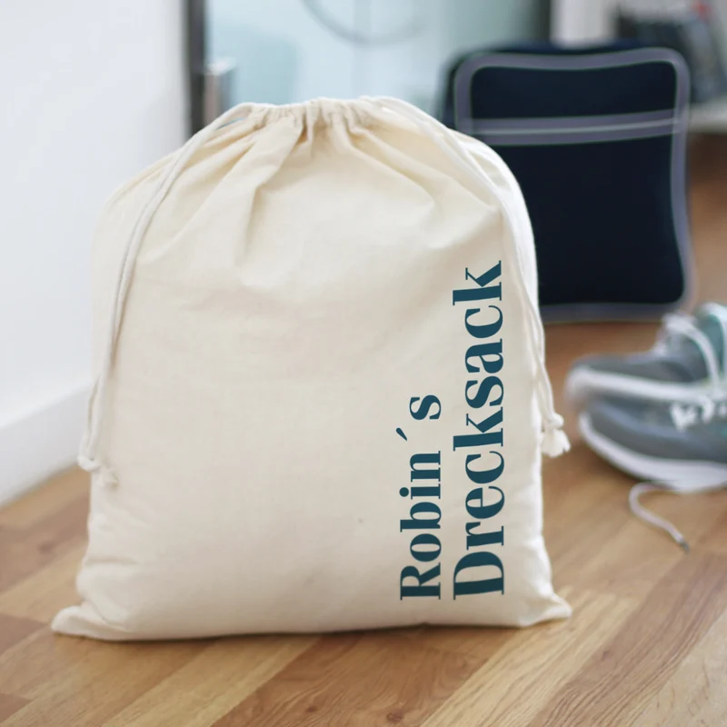 persönlicher "Drecksack" für Schmutzwäsche mit Ihrem Wunschnamen