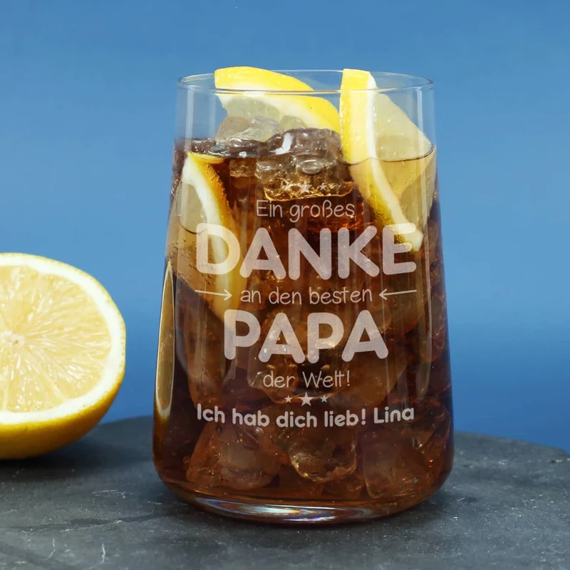 Danke Papa - Trinkglas zum Vatertag