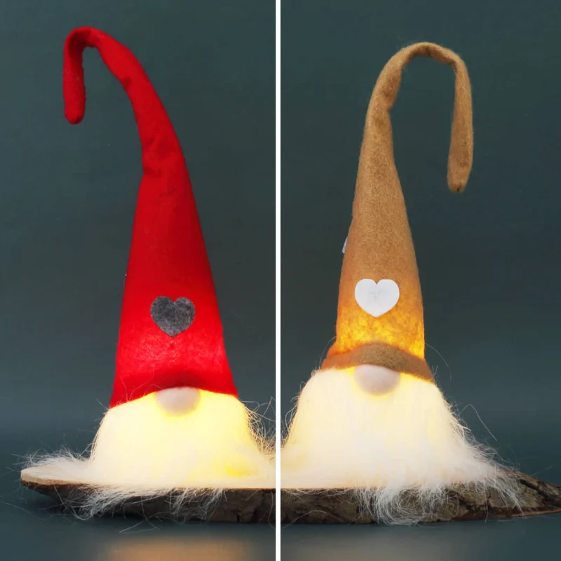 Weihnachtswichtel mit LED - in 2 verschiedenen Farben