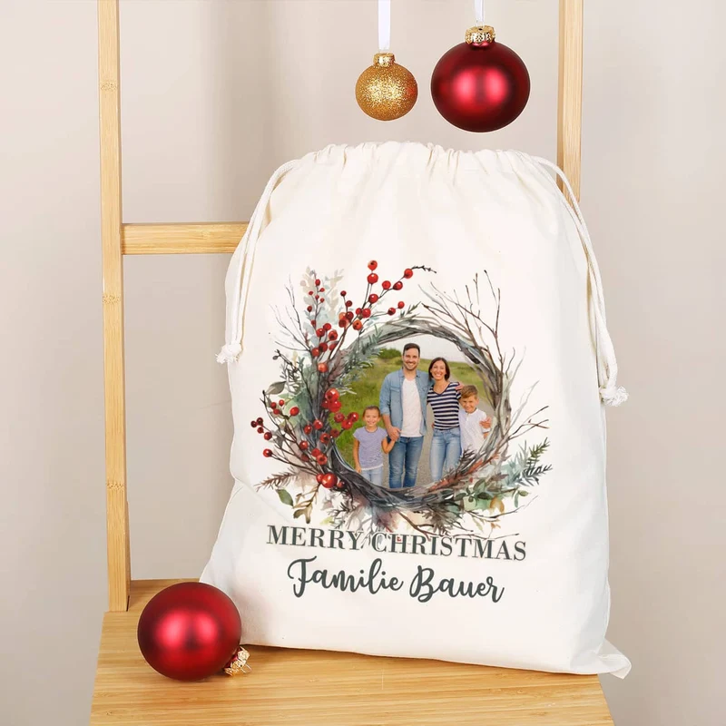 Großer Nikolaussack mit Foto, Wunschtext & Name, 40x50 cm