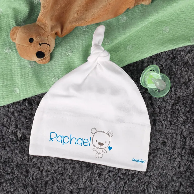 Babymütze in verschiedenen Farben mit Namensaufdruck