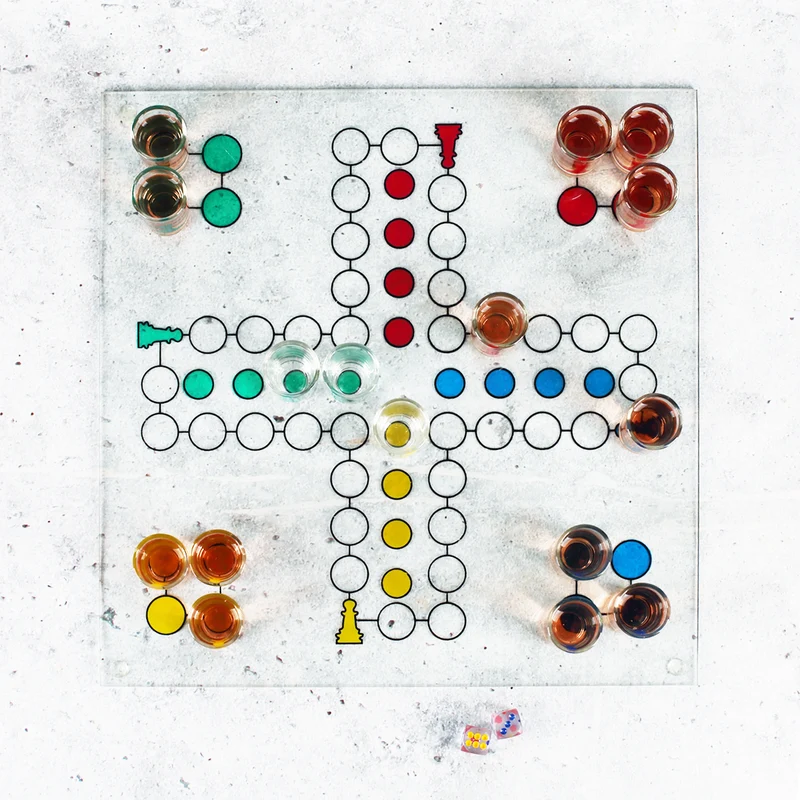 Glas-Trinkspiel Ludo