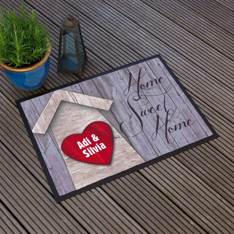 Fußmatte - Home Sweet Home - mit großem Herz