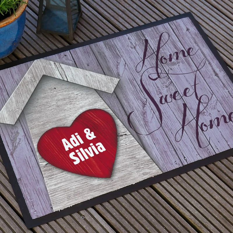 Fußmatte - Home Sweet Home - mit großem Herz