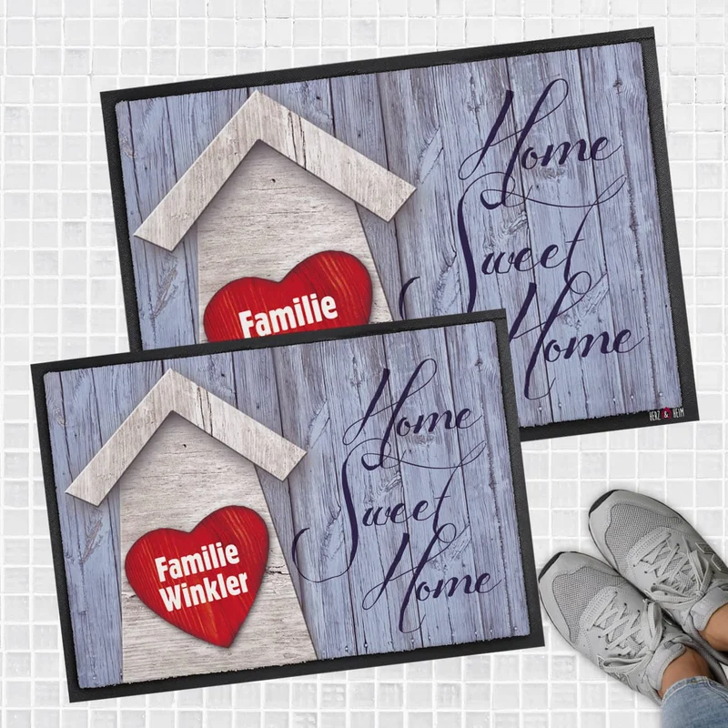 Fußmatte - Home Sweet Home - mit großem Herz