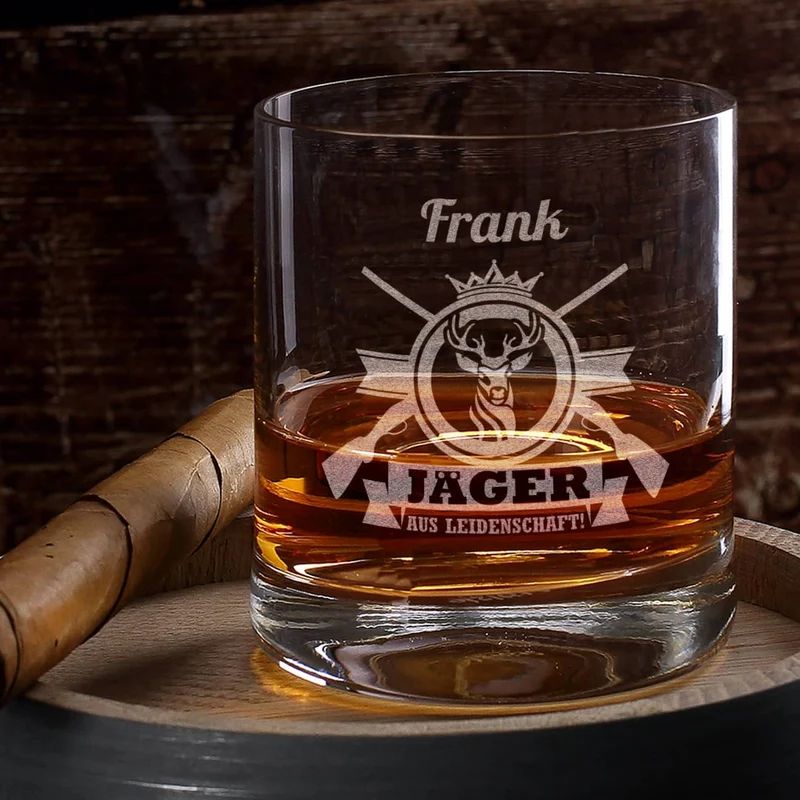 Jäger aus Leidenschaft - graviertes Whiskyglas mit Name