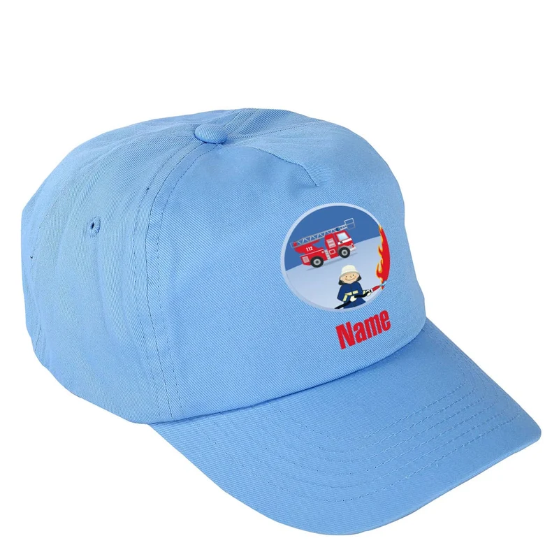 Hellblaues Feuerwehr Basecap für Kinder