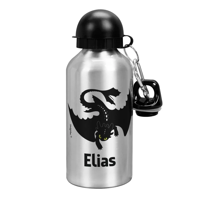 Trinkflasche mit Drache und Name