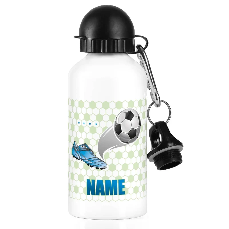 Trinkflasche mit Fußball-Motiv und Name