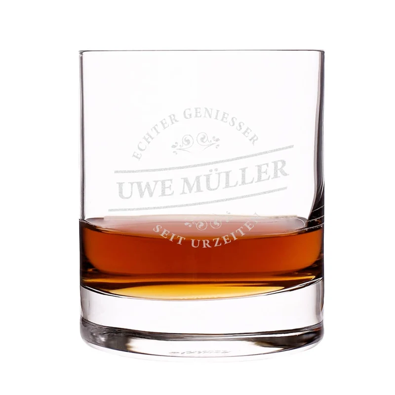 Graviertes Whiskyglas Echter Geniesser mit Wunschnamen