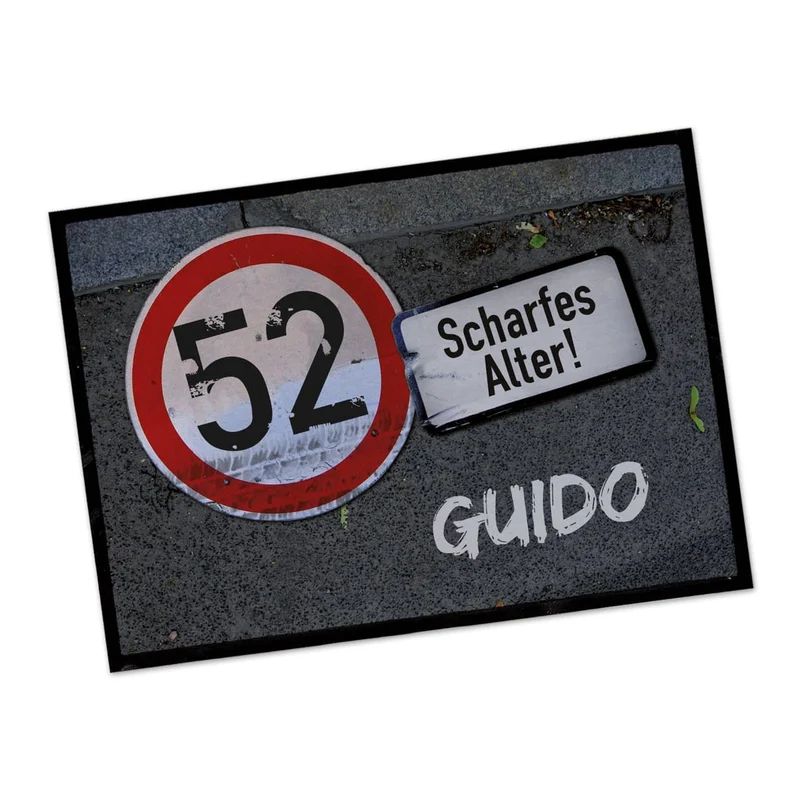 Fußabtreter - Achtung - mit Name und Alter