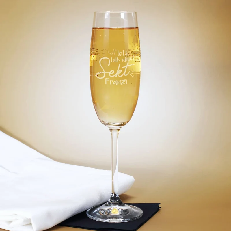 Let's talk about Sekt - Graviertes Sektglas mit Ihrem Wunschname