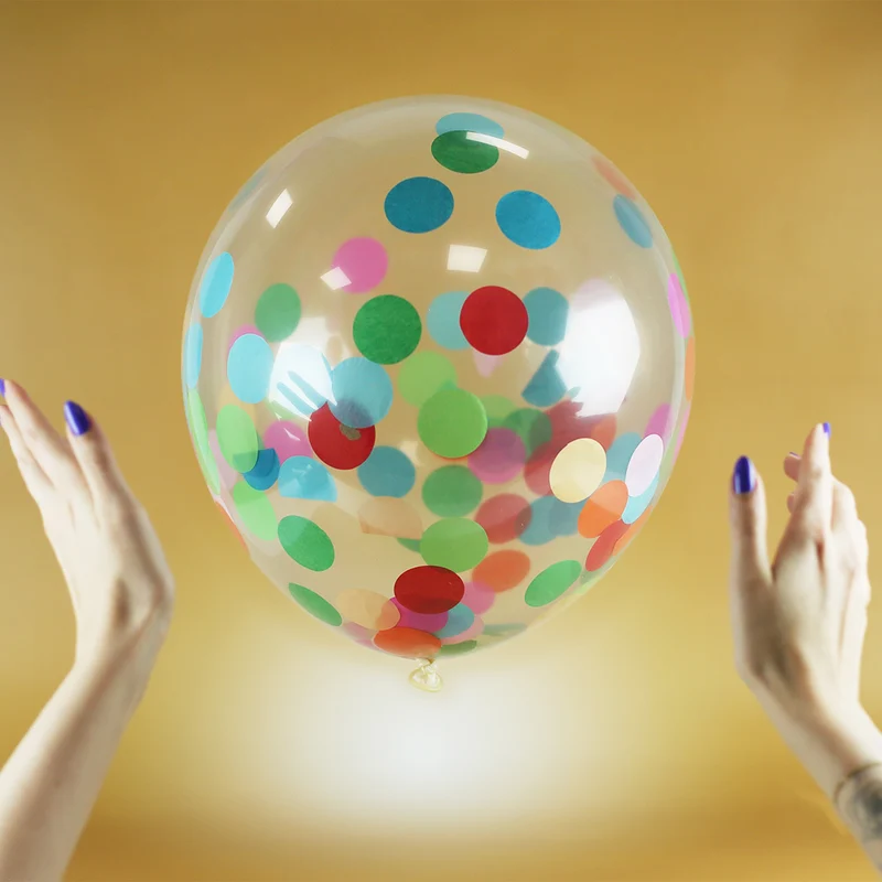 Ballons mit buntem Konfetti 30 cm - 4 Stück