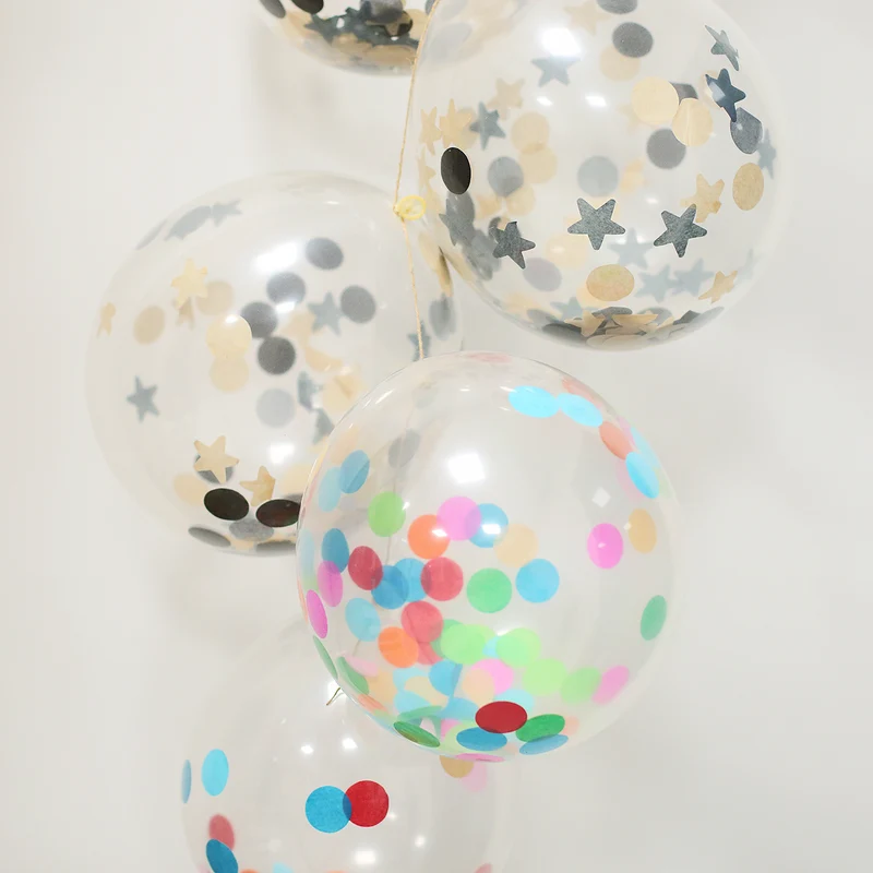 Ballons mit buntem Konfetti 30 cm - 4 Stück