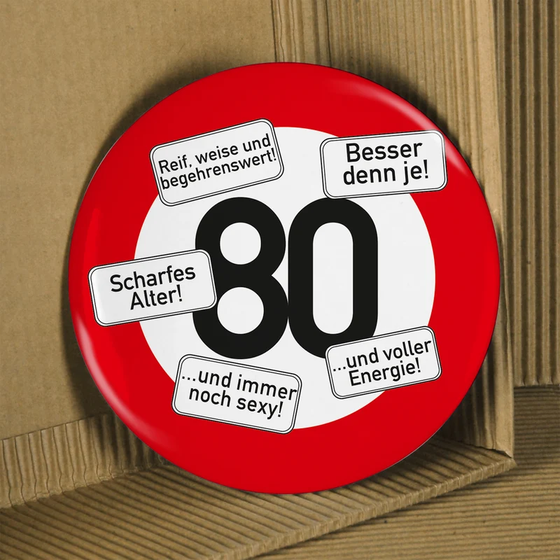 Riesen Button Verkehrsschild 18 bis 100