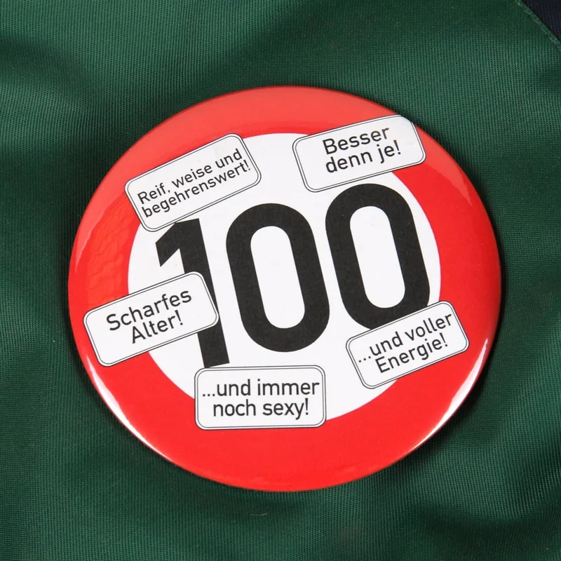 Riesen Button Verkehrsschild 18 bis 100