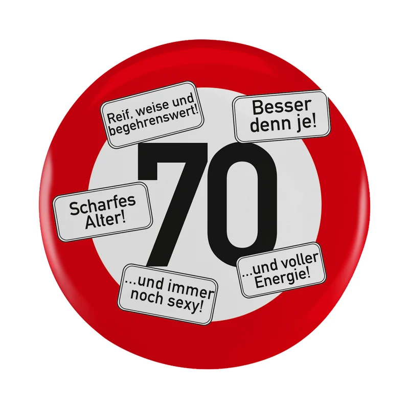 Riesen Button Verkehrsschild 18 bis 100
