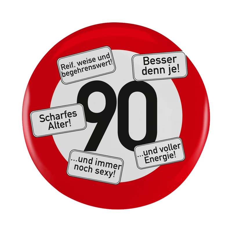 Riesen Button Verkehrsschild 18 bis 100