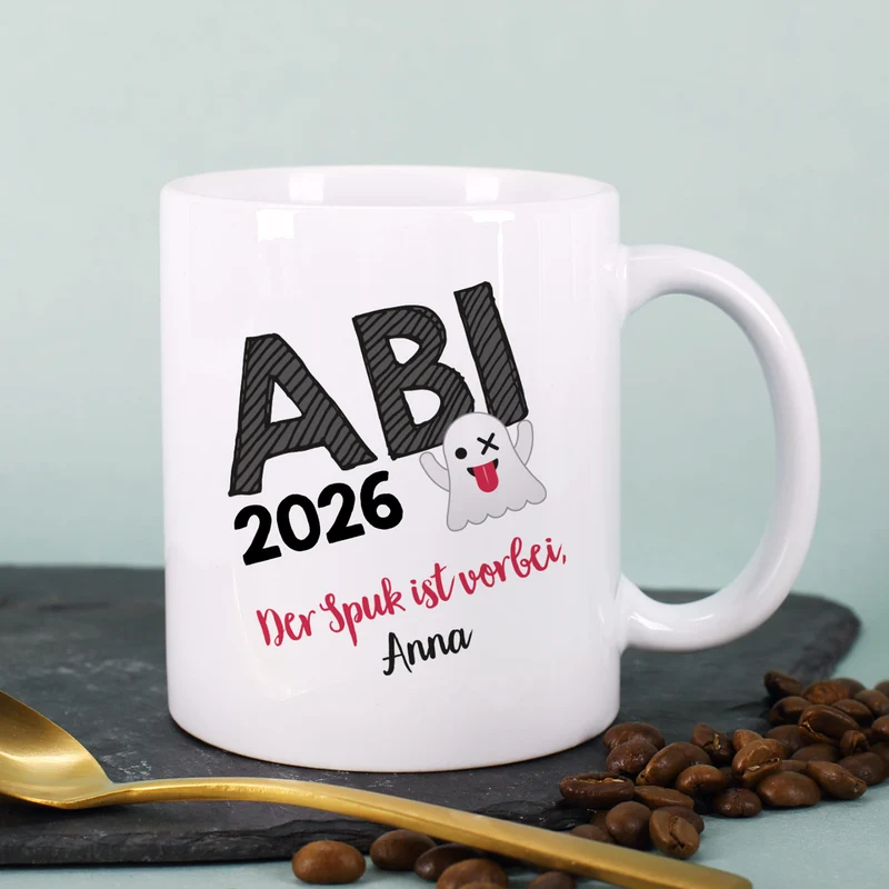 Abitur-Tasse mit Name - der Spuk ist vorbei