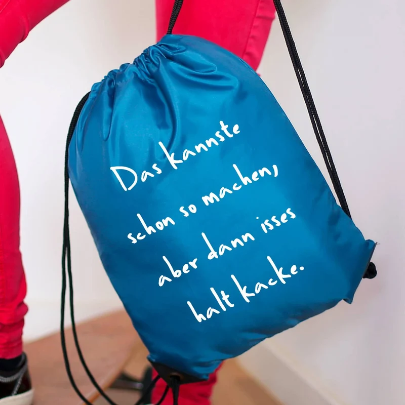 Bunte Rucksäcke mit Ihrem individuellen Wunschtext bedruckt
