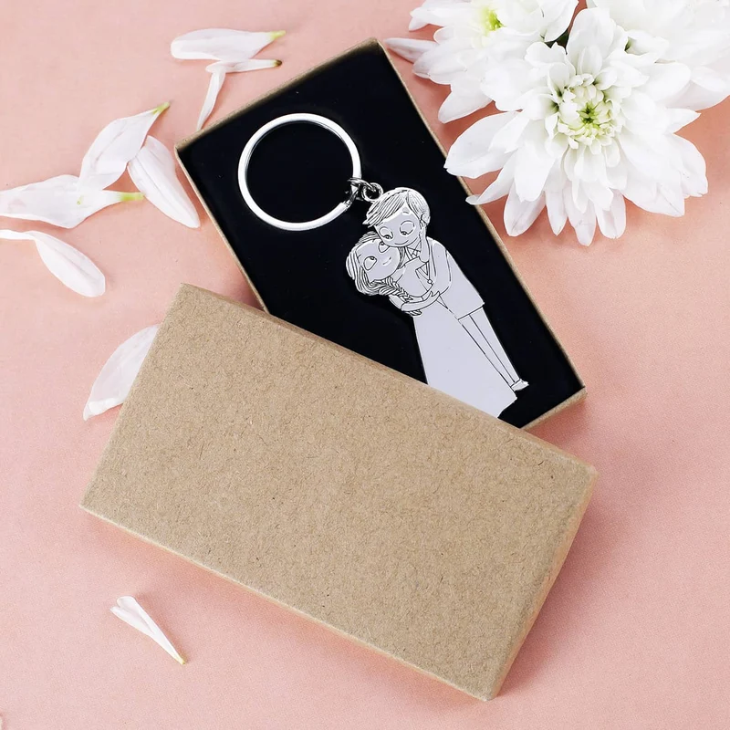 Brautpaar-Schlüsselanhänger mit Geschenkverpackung