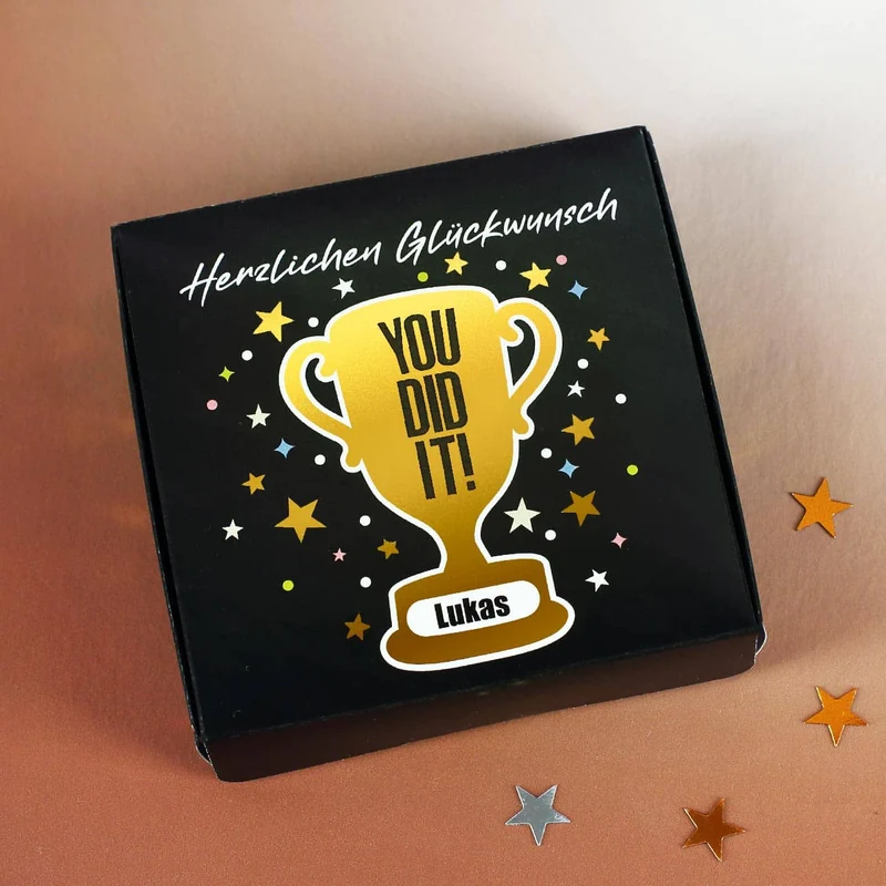 YOU DID IT - Geldgeschenk mit Goldprägung zu Abi, Schulabschluss & mehr