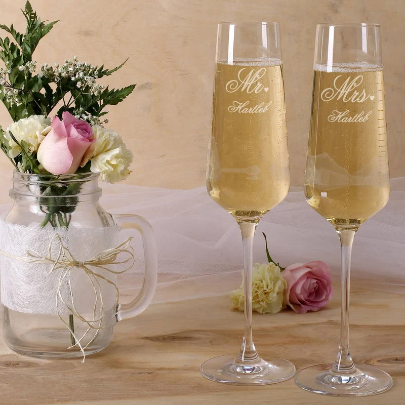 Sektgläser mit Gravur zur Hochzeit