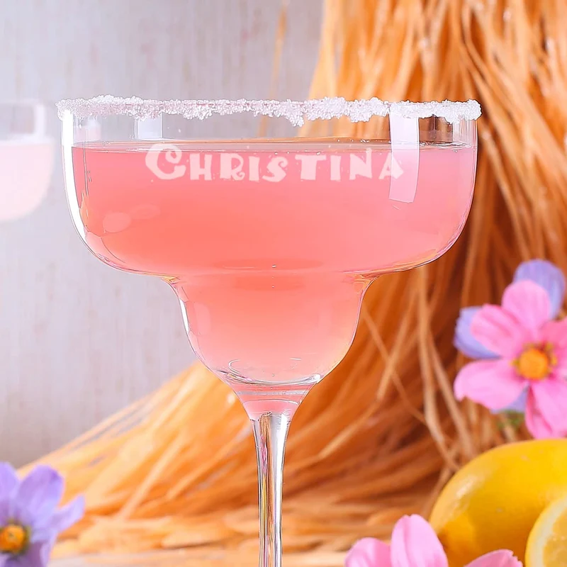 Graviertes Margaritaglas mit Name