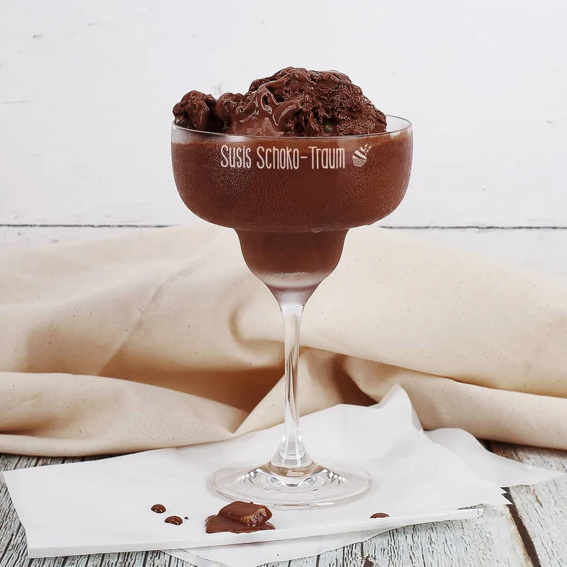 Eis- und Dessertschale graviert mit Wunschtext und kleinem Eisbecher Symbol