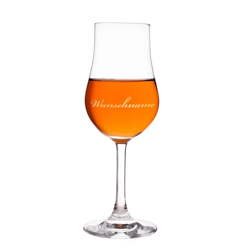 Individuelles Whiskyglas mit Stiel und Wunschnamen