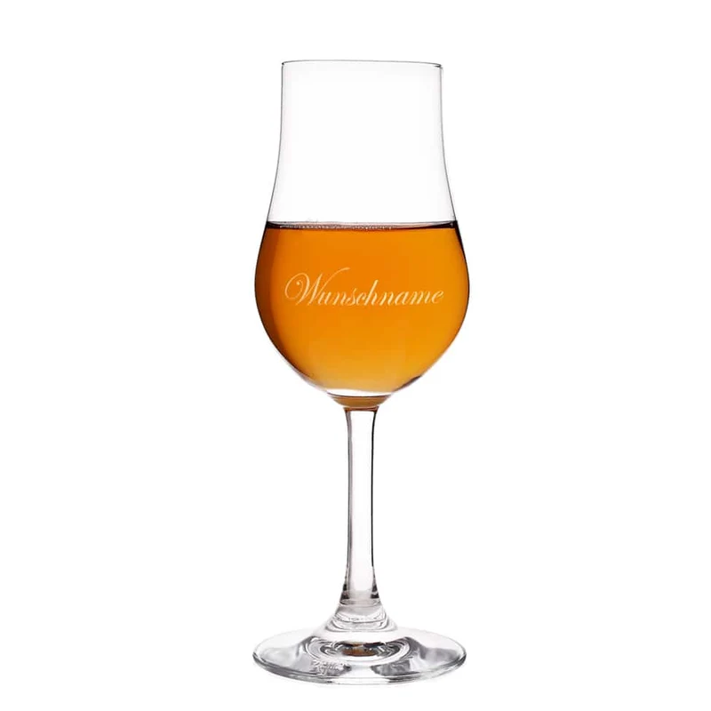 Edel graviertes Whiskyglas mit Stiel und Wunschnamen