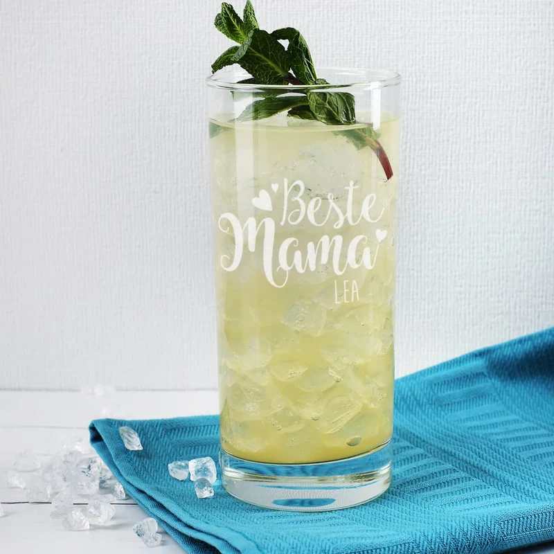 Trinkglas "Beste Mama" mit Name