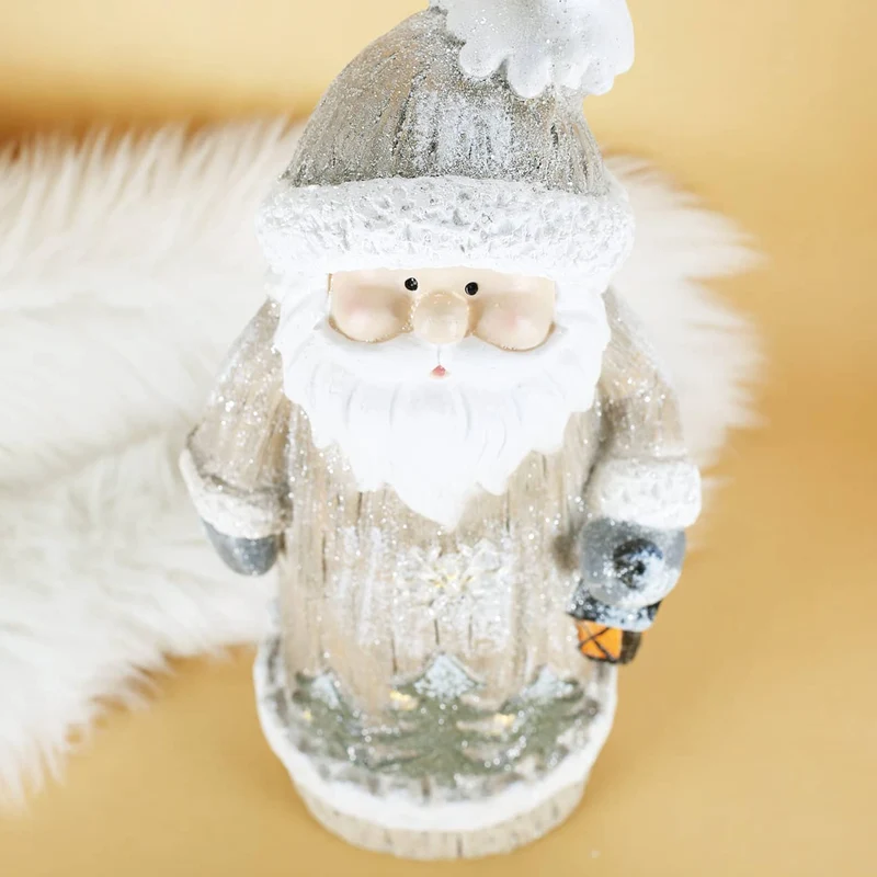 XL Weihnachts-Dekofigur mit Leuchtelementen - Schneemann und Weihnachtsmann