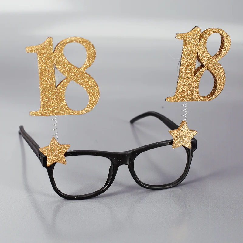 Party-Brille mit goldenen Zahlen - 18