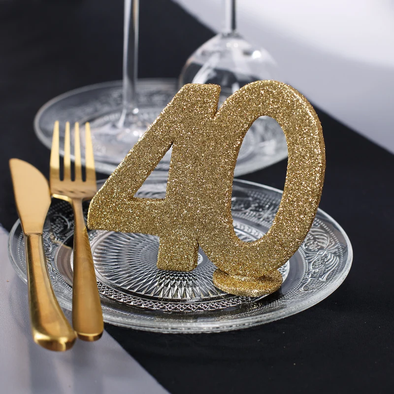 Goldene Dekozahl 40 - zum Geburtstag