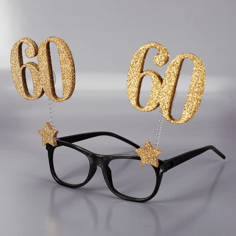 Party-Brille mit goldenen Zahlen - 60