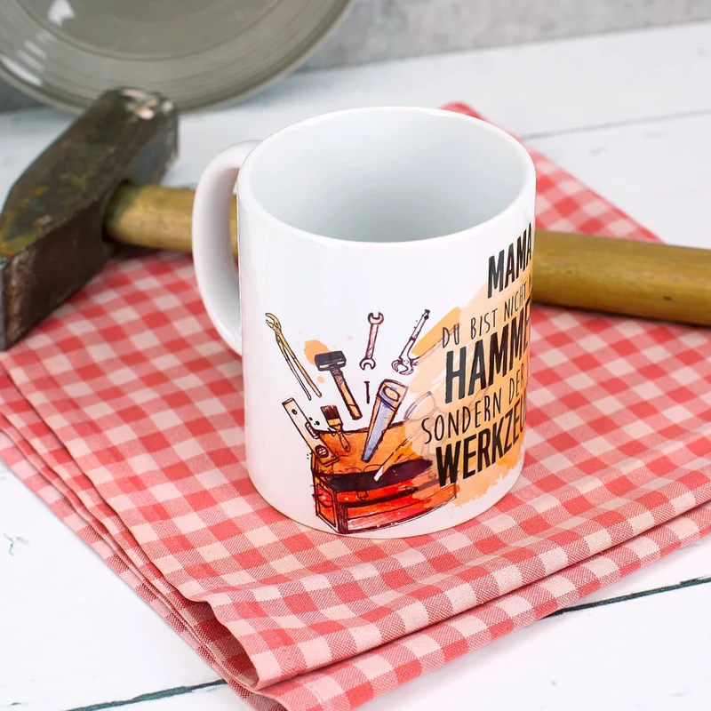 Tasse für Handwerker mit lustigem Spruch und Name
