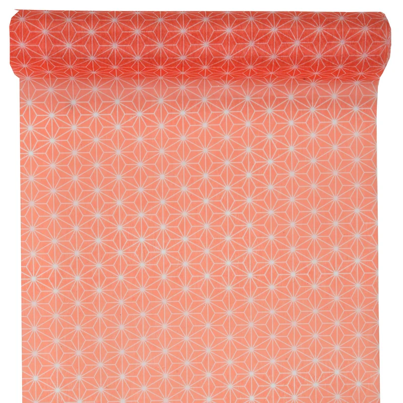 Tischläufer aus Vlies in Orange / Weiß