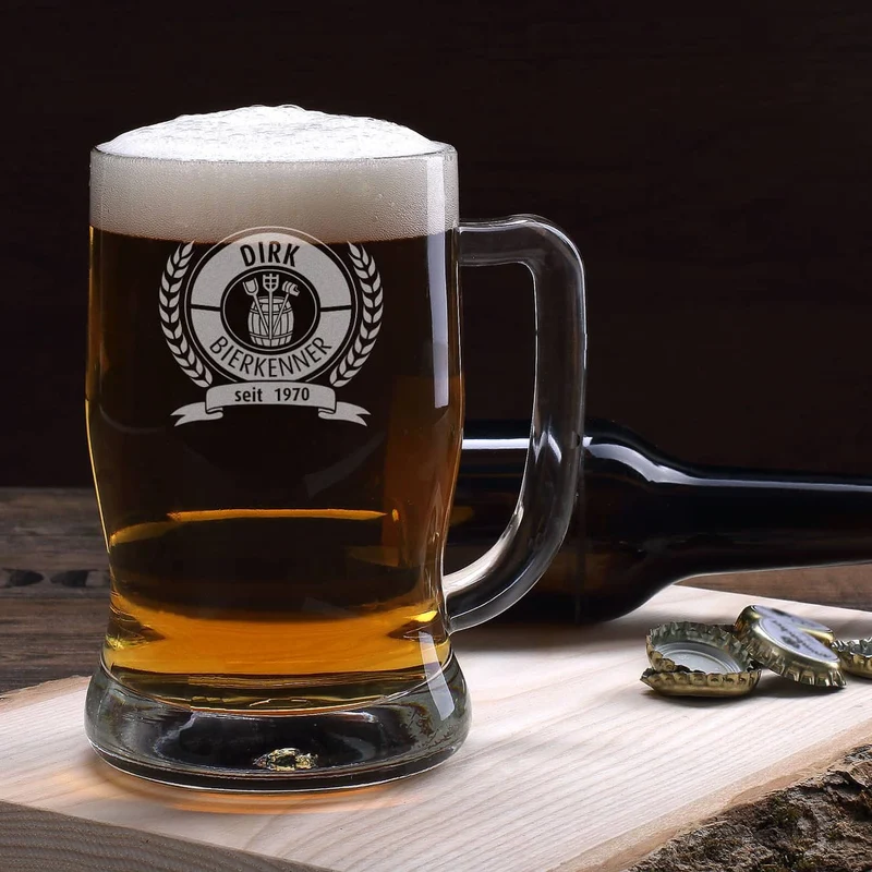 Bierseidel mit persönlicher Gravur Bierkenner