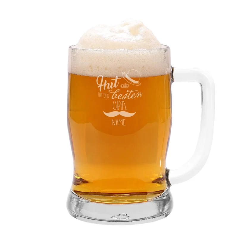 Bierseidel für den besten Opa mit extradickem Glas für langanhaltene Kühlung