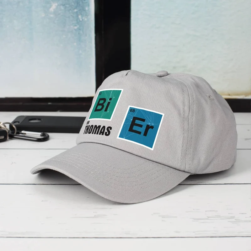 Basecap Periodensystem Bier mit Namensaufdruck