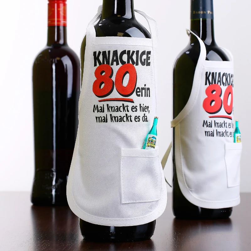 Flaschenschürze "Knackige 80erin"
