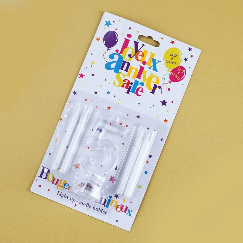 LED Zahlen mit Kerze als Tortendeko - Zahlen von 0 bis 9 - kombinierbar