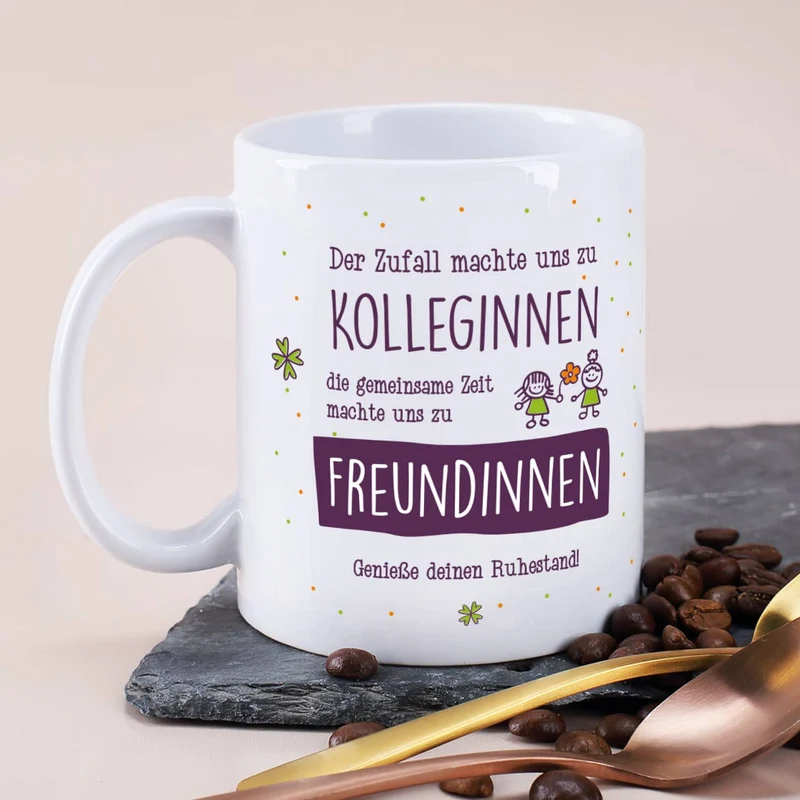 Abschiedsgeschenk Tasse für Kolleginnen mit Ihrem Text
