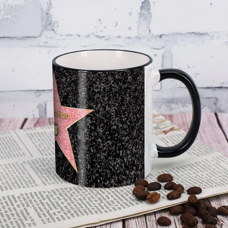 Kaffee-Tasse Walk of Fame mit Stern und Wunschnamen