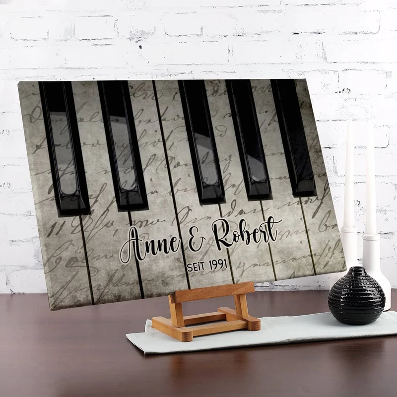 Piano - Leinwand mit zwei Zeilen Text 40x60cm