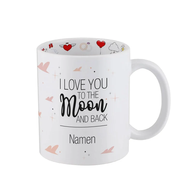 Tasse - I love you to the Moon and back - mit Innenaufdruck