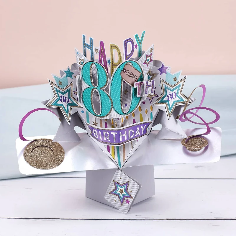 3D Karte zum 80. Geburtstag