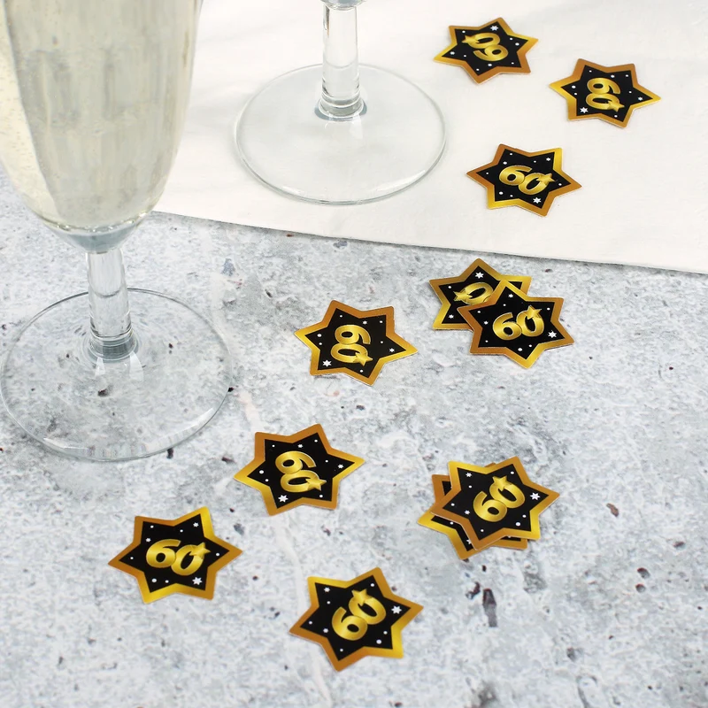 Konfetti zum 60. Geburtstag - Star in Gold und Schwarz