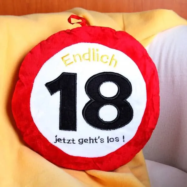 Kissen - Endlich 18 zum Geburtstag